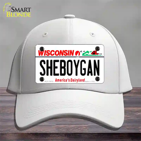 Sheboygan Wisconsin Novelty License Plate Hat Cotton / White