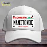 Manitowoc Wisconsin Novelty License Plate Hat Cotton / White