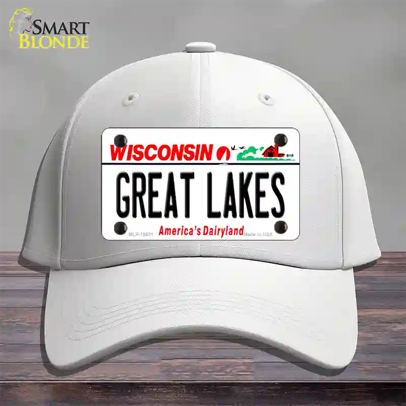 Great Lakes Wisconsin Novelty License Plate Hat Cotton / White