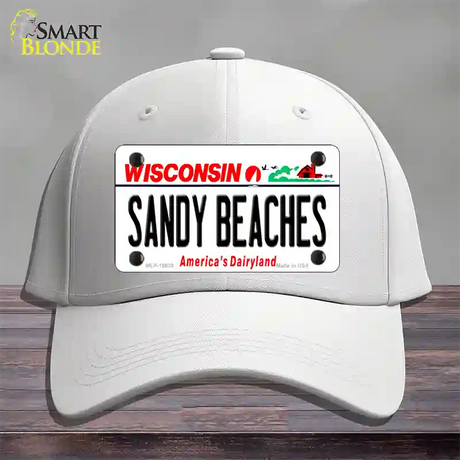 Sandy Beaches Wisconsin Novelty License Plate Hat Cotton / White