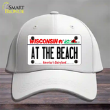 At The Beach Wisconsin Novelty License Plate Hat Cotton / White