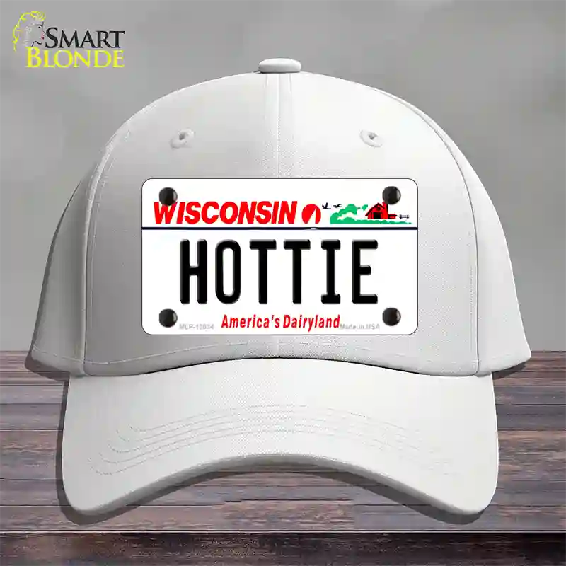 Hottie Wisconsin Novelty License Plate Hat Cotton / White