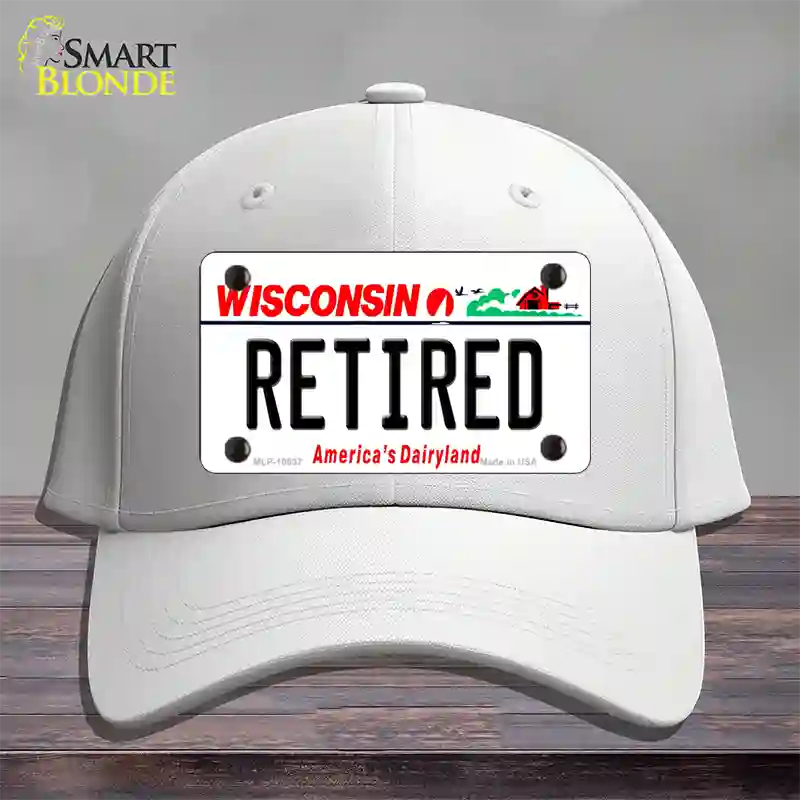 Retired Wisconsin Novelty License Plate Hat Cotton / White