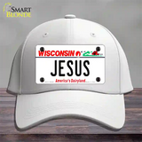 Jesus Wisconsin Novelty License Plate Hat Cotton / White