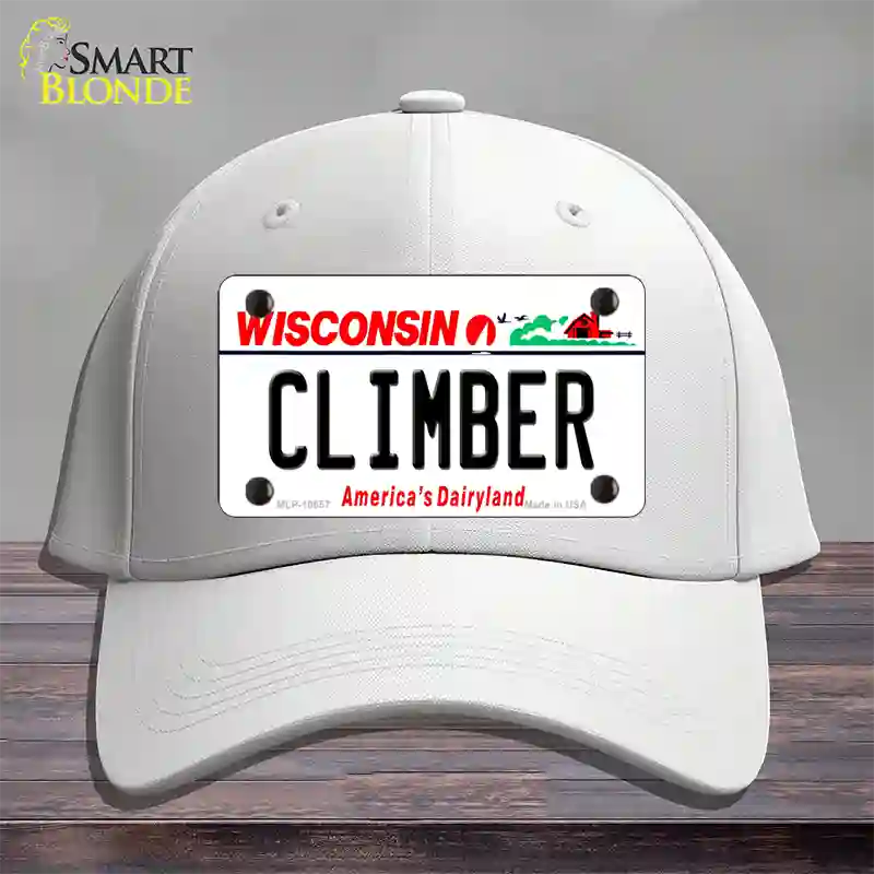 Climber Wisconsin Novelty License Plate Hat Cotton / White