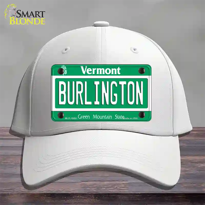 Burlington Vermont Novelty License Plate Hat Cotton / White