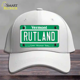 Rutland Vermont Novelty License Plate Hat Cotton / White