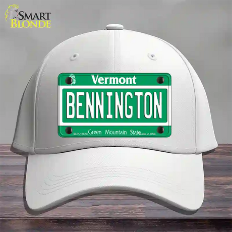 Bennington Vermont Novelty License Plate Hat Cotton / White