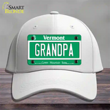 Grandpa Vermont Novelty License Plate Hat Cotton / White