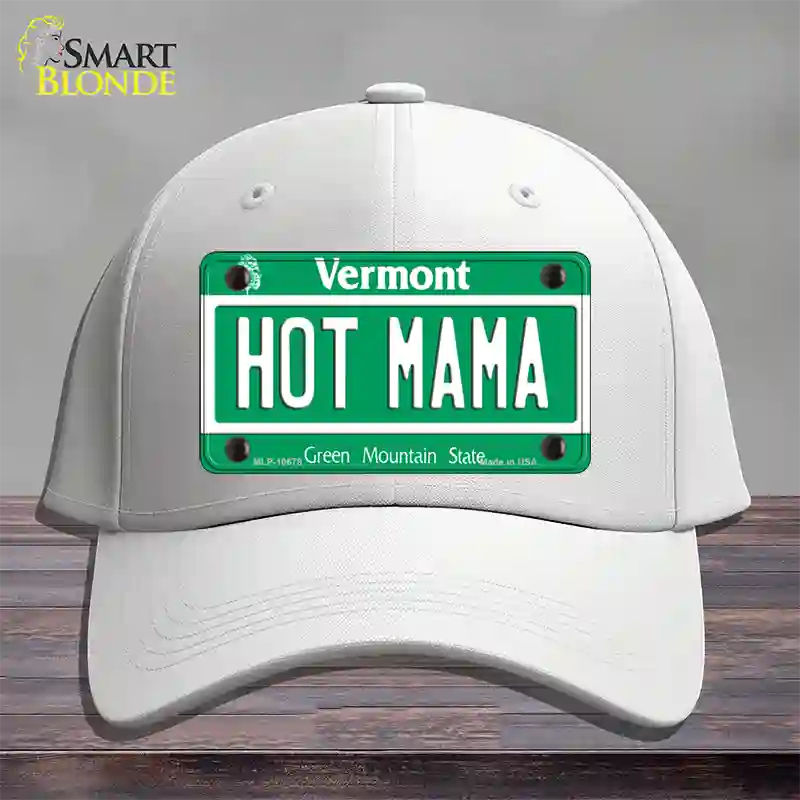 Hot Mama Vermont Novelty License Plate Hat Cotton / White