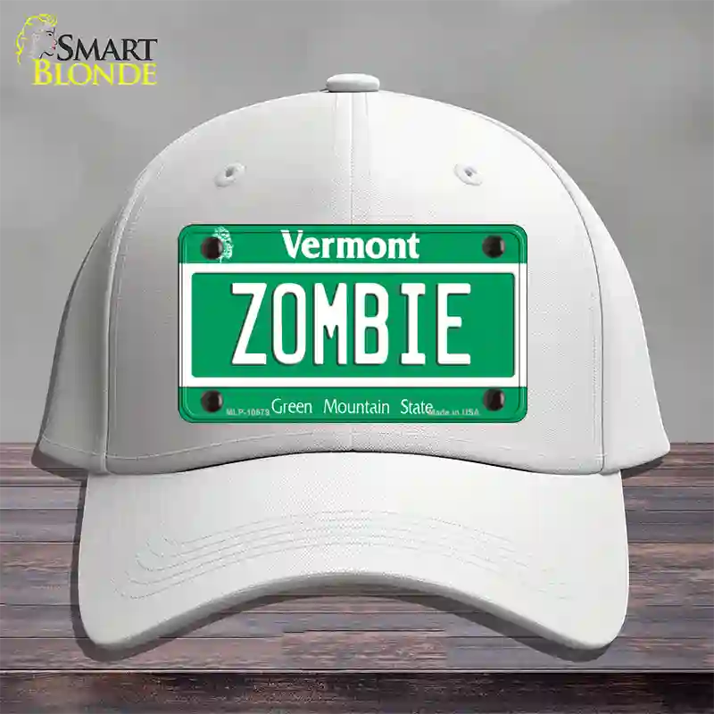 Zombie Vermont Novelty License Plate Hat Cotton / White