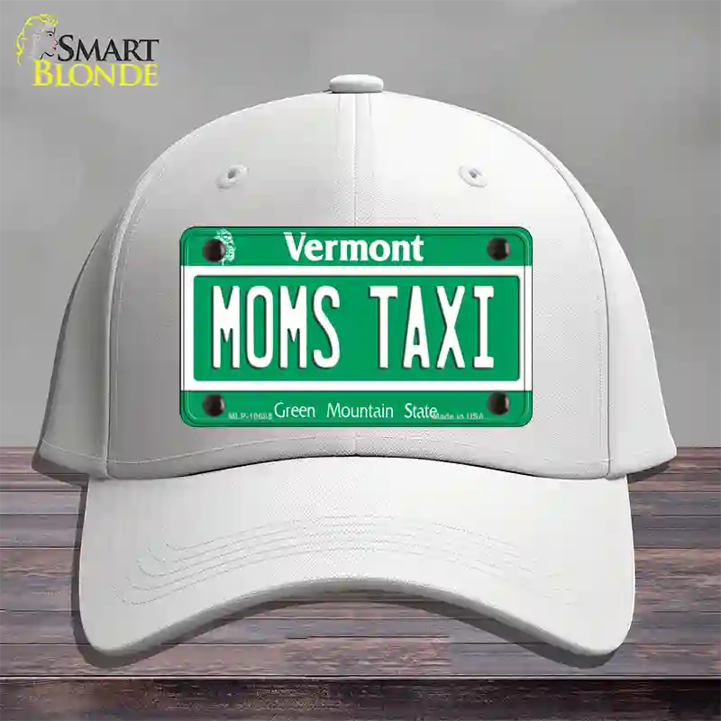 Moms Taxi Vermont Novelty License Plate Hat Cotton / White