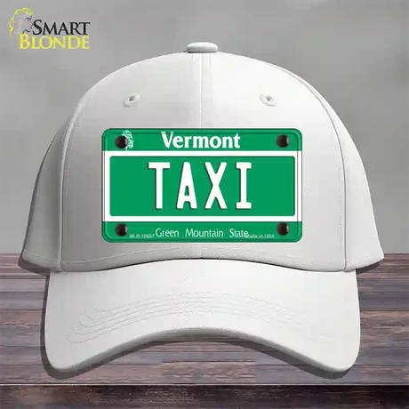 Taxi Vermont Novelty License Plate Hat Cotton / White