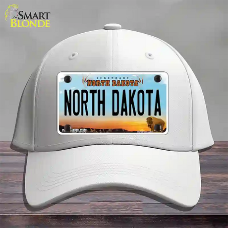 North Dakota Legendary Novelty License Plate Hat Cotton / White