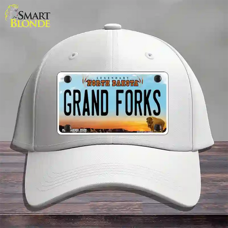 Grand Forks North Dakota Novelty License Plate Hat Cotton / White