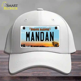 Mandan North Dakota Novelty License Plate Hat Cotton / White