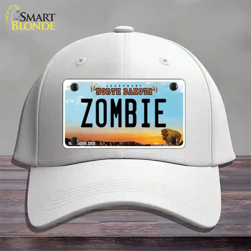 Zombie North Dakota Novelty License Plate Hat Cotton / White