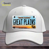 Great Plains North Dakota Novelty License Plate Hat Cotton / White