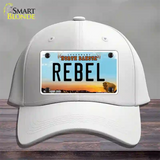 Rebel North Dakota Novelty License Plate Hat Cotton / White