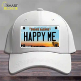 Happy Me North Dakota Novelty License Plate Hat Cotton / White