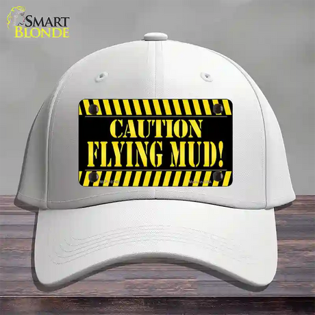 Caution Flying Mud Novelty License Plate Hat Cotton / White