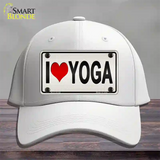 I Love Yoga Silver Novelty License Plate Hat Cotton / White