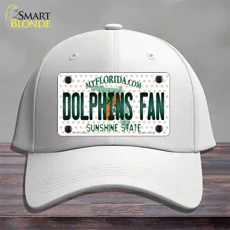 Dolphins Fan Florida Novelty License Plate Hat Cotton / White