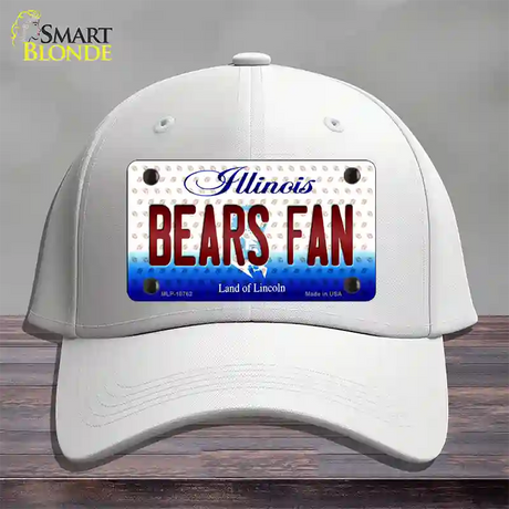 Bears Fan Illinois Novelty License Plate Hat Cotton / White