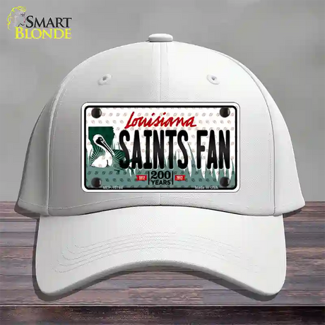 Saints Fan Louisiana Novelty License Plate Hat Cotton / White