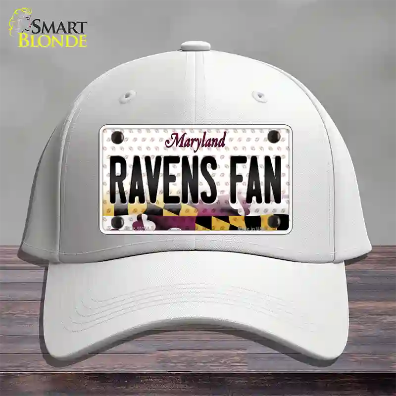 Ravens Fan Maryland Novelty License Plate Hat Cotton / White