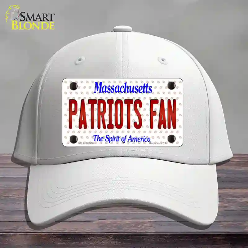 Patriots Fan Massachusetts Novelty License Plate Hat Cotton / White