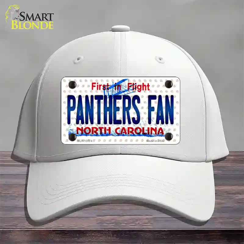 Panthers Fan North Carolina Novelty License Plate Hat Cotton / White