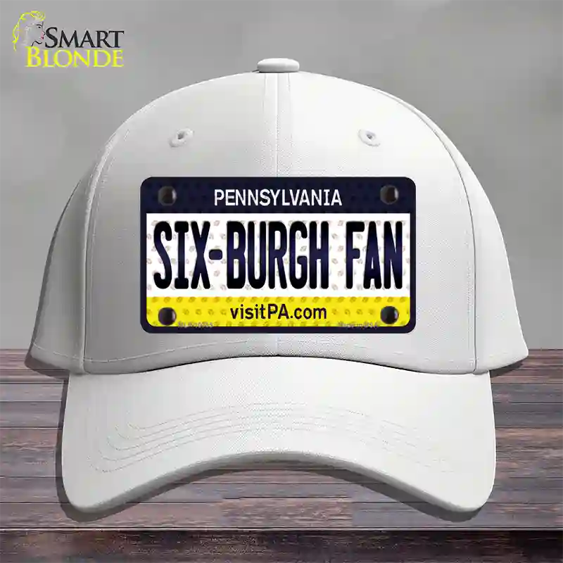 Six Burgh Fan Pennsylvania Novelty License Plate Hat Cotton / White