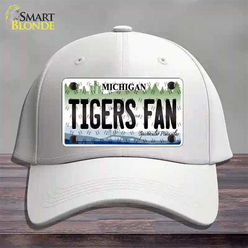 Tigers Fan Michigan Novelty License Plate Hat Cotton / White