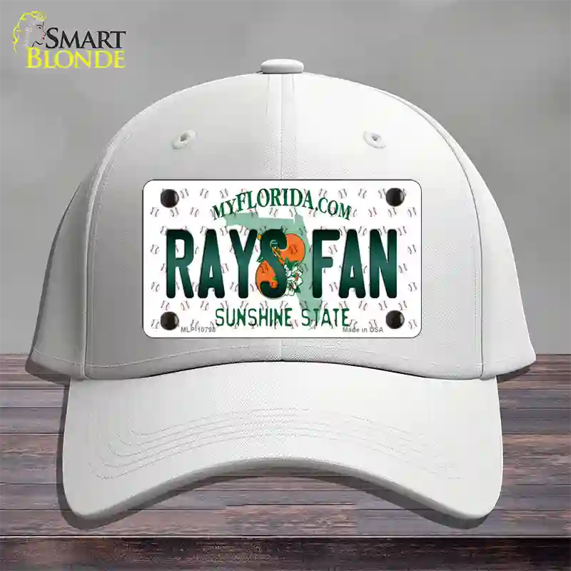 Rays Fan Florida Novelty License Plate Hat Cotton / White