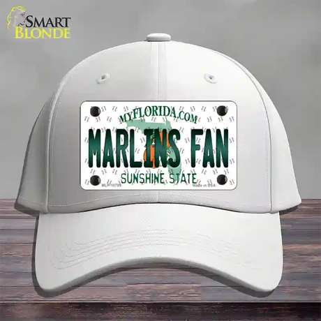 Marlins Fan Florida Novelty License Plate Hat Cotton / White