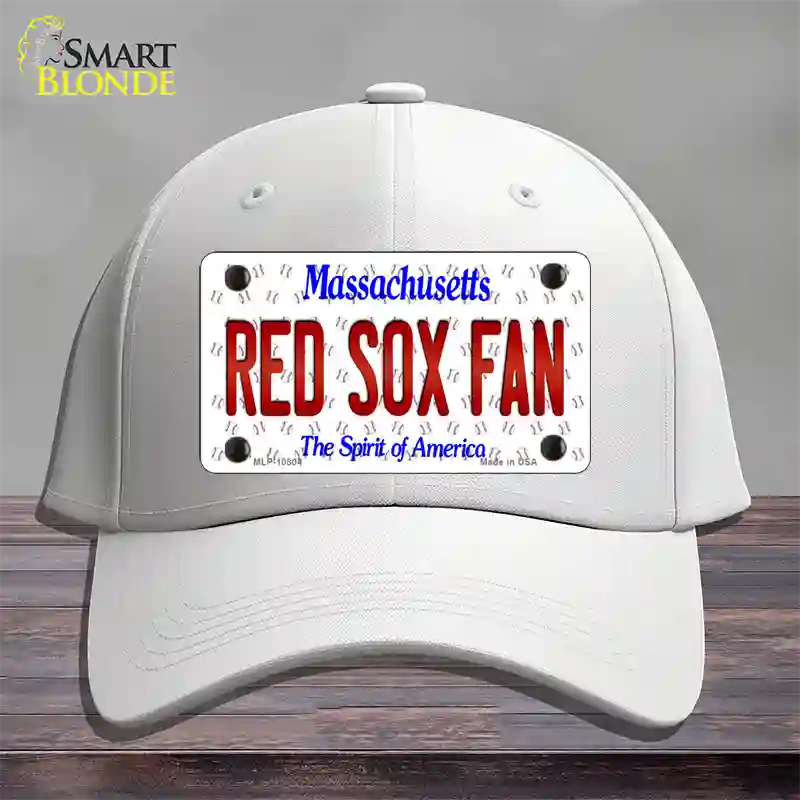 Red Sox Fan Massachusetts Novelty License Plate Hat Cotton / White