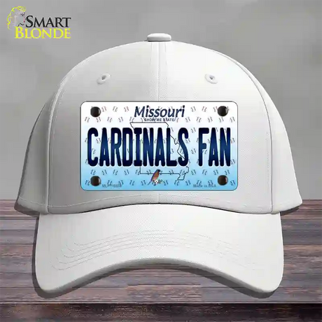 Cardinals Fan Missouri Novelty License Plate Hat Cotton / White