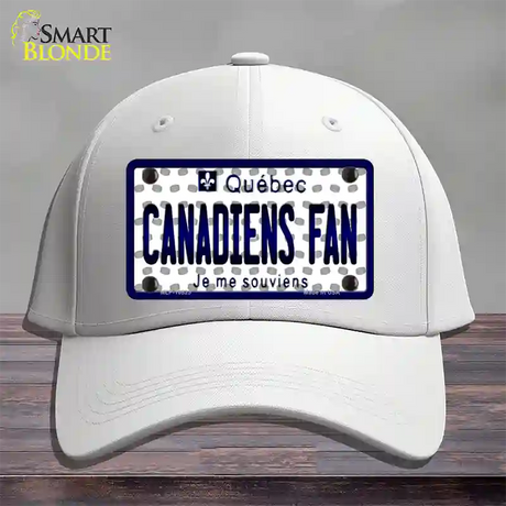 Canadiens Fan Quebec Novelty License Plate Hat Cotton / White