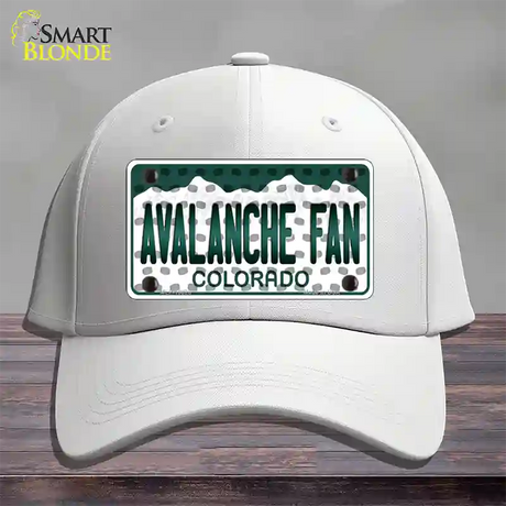 Avalanche Fan Colorado Novelty License Plate Hat Cotton / White