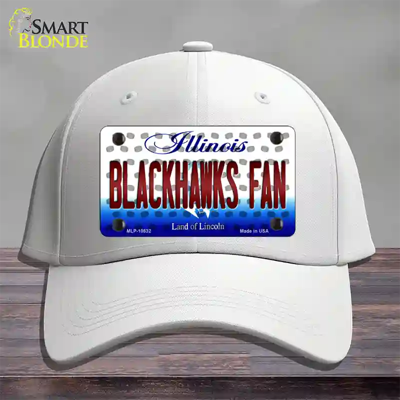 Blackhawks Fan Illinois Novelty License Plate Hat Cotton / White