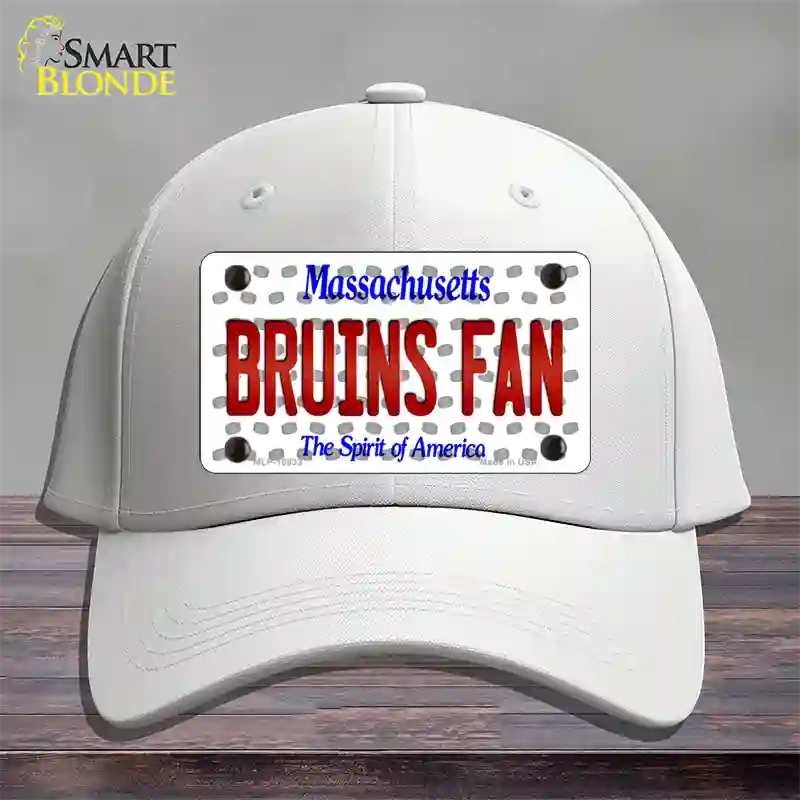 Bruins Fan Massachusetts Novelty License Plate Hat Cotton / White