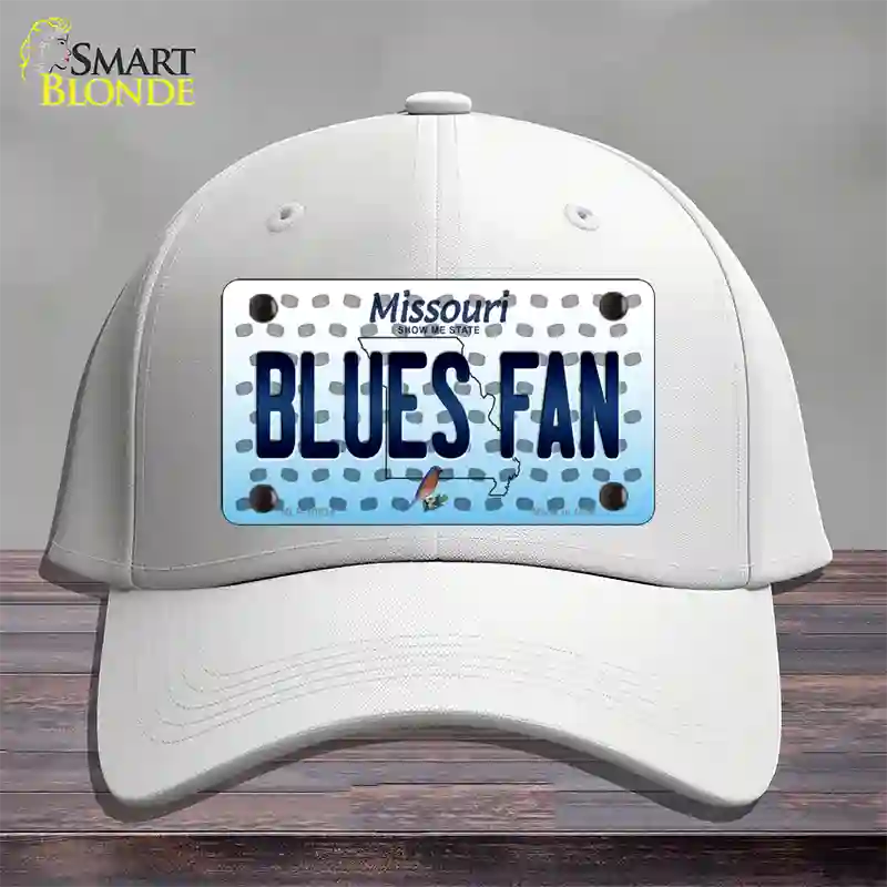 Blues Fan Missouri Novelty License Plate Hat Cotton / White