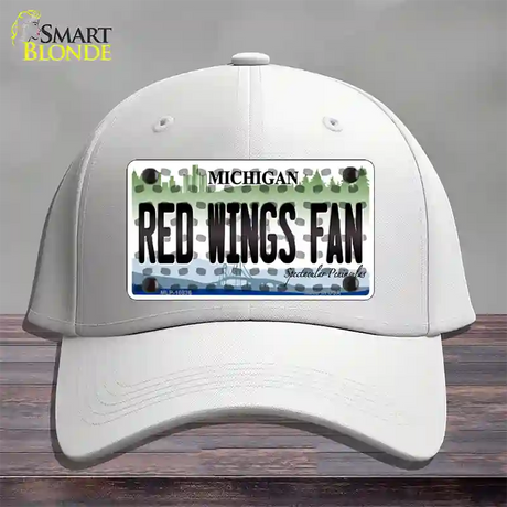 Red Wings Fan Michigan Novelty License Plate Hat Cotton / White