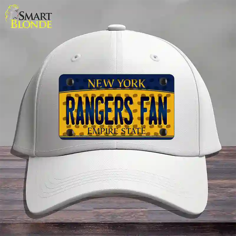 Rangers Fan New York Novelty License Plate Hat Cotton / White