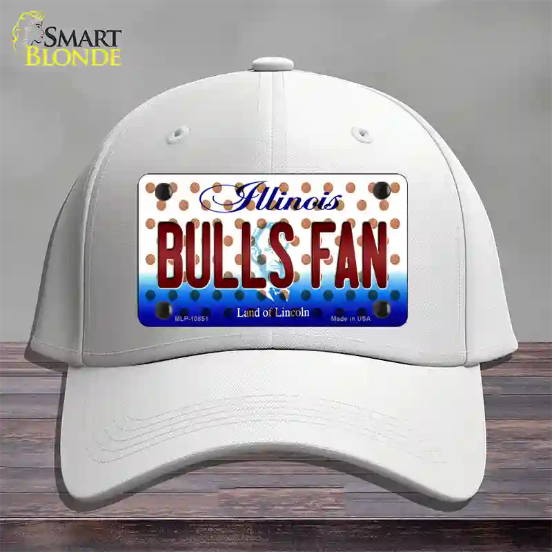 Bulls Fan Illinois Novelty License Plate Hat Cotton / White