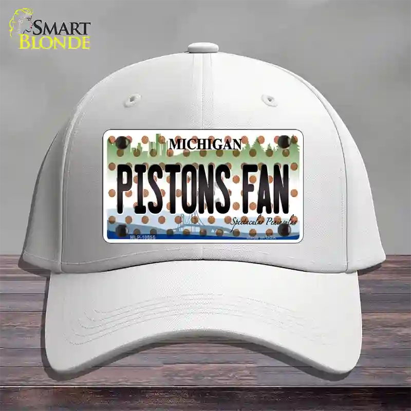 Pistons Fan Michigan Novelty License Plate Hat Cotton / White