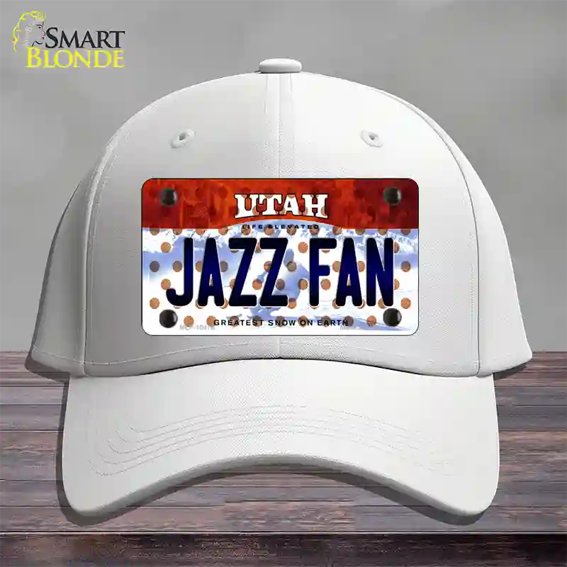 Jazz Fan Utah Novelty License Plate Hat Cotton / White