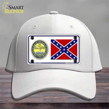 Confederate Flag Tennessee Seal Novelty License Plate Hat Cotton / White