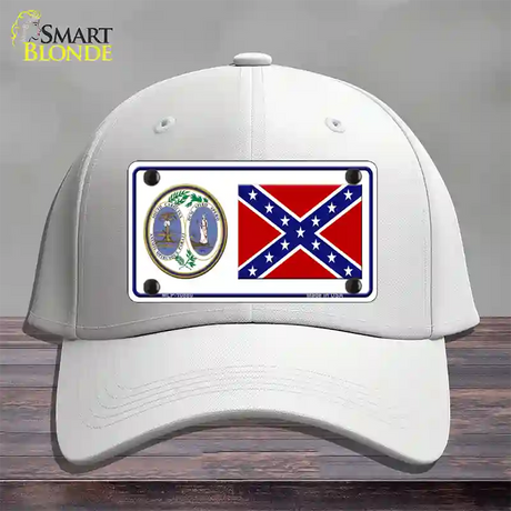 Confederate Flag South Carolina Seal Novelty License Plate Hat Cotton / White